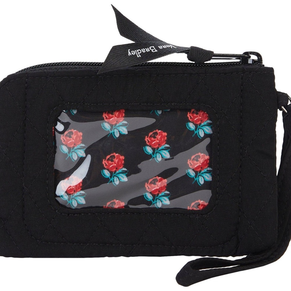 Vera Bradley Zip ID & Lanyard in classic black.